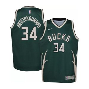 Nike Giannis Antetokounmpo Milwaukee Bucks Earned Edition Youth NBA Swingman Basketball Jersey White 279035