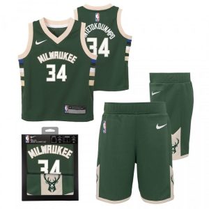 Nike Giannis Antetokounmpo Milwaukee Bucks Icon Edition Boys NBA Box Set Basketball Uniform White 277942