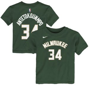 Nike Giannis Antetokounmpo Milwaukee Bucks Icon Edition Boys NBA T-Shirt Blue 277468