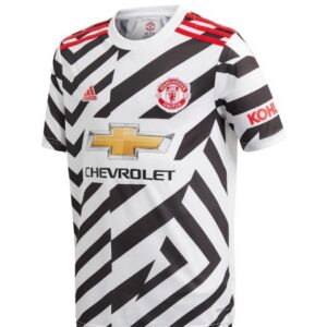 adidas Manchester United Third Shirt 2020-21 with Pogba 6 printing Jersey White/Black White/Black 268791