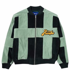 Awake Chenille Patch Corduroy Logo Jacket Green Red 286610