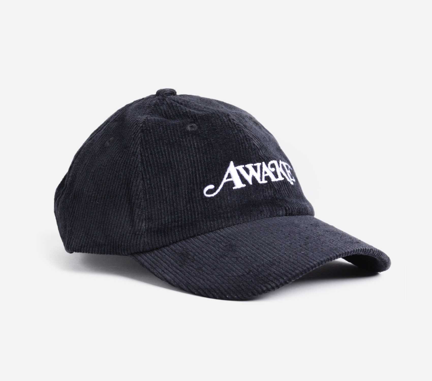 Baseball Cap Awake Corduroy Classic Logo Dad Hat Black White 286565