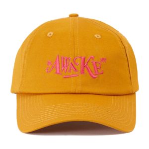 Awake Distorted Logo Dad Cap Mustard Baseball Cap Brown 293339