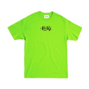 Awake Distorted Logo Tee Lime Green Pink 289212