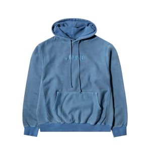 Awake Embroidered Logo Hoodie Washed Blue Grey 287545