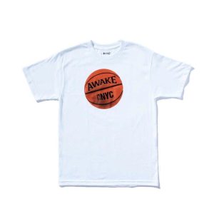 Awake Hoop Tee White Brown 291493