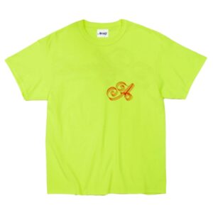 Awake Ribbon Script Logo Tee Neon Yellow White 285991