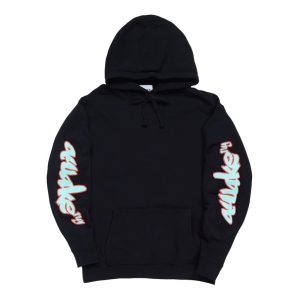 Awake Side Sleeve Logo Hoodie Black White 291416