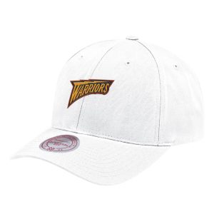 Aape x Mitchell & Ness Golden State Warriors Strapback Hat White Tang 308428