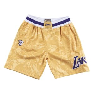 Aape x Mitchell & Ness Los Angeles Lakers Shorts Gold Tang 308416