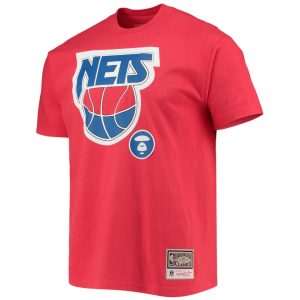 Aape x Mitchell & Ness New Jersey Nets Tee Red Pink 308347