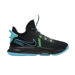 Nike LeBron Witness 5 GS Black Light Blue Fury Yellow CT4629 004