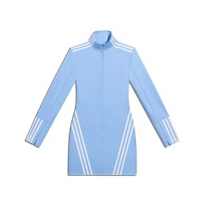 adidas Ivy Park 1/2 Zip Latex Dress Light Blue/White Blue 308272