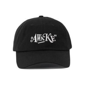 Awake Distorted Logo Dad Cap Black Black 328922