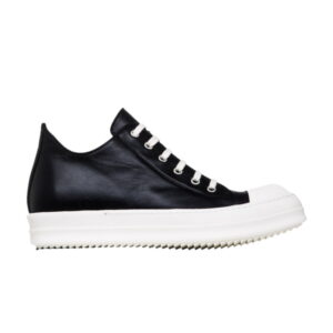 Rick Owens Ramones Low Black Leather Sneakers RU17F8891 LPO 91