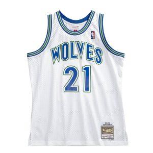 Basketball Jersey 1995-96 Mitchell & Ness Kevin Garnett White Minnesota Timberwolves Hardwood Classics Swingman Jersey – Statement Edition White 331330