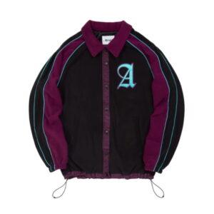 Awake Baseball Fleece Jacket Black/Purple White 335667