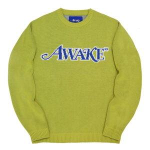 Sweater Awake Logo Knit Knit Sweater Lime Green 338777