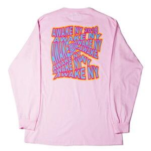 Awake Wave Logo L/S Tee Pink 338054