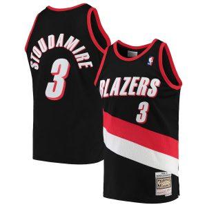 Damon Stoudamire Portland Trail Blazers Mitchell & Ness Hardwood Classics Swingman Jersey – Black Pink 331684