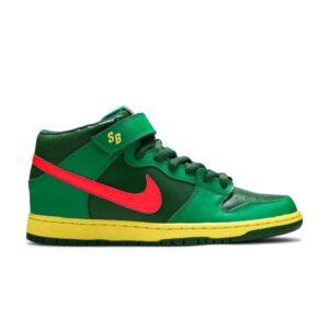 Nike Dunk Mid Pro SB Watermelon Lucky Green/Atmc Rd-Frtrss Grn 314383 363