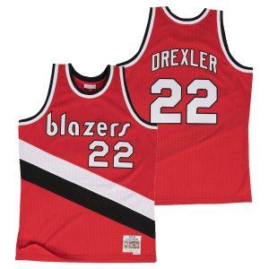 Basketball Jersey Portland Trail Blazers Clyde Drexler Hardwood Classics Road Swingman Jersey by Mitchell & Ness Scarlett 331724