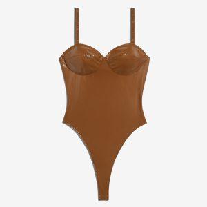 adidas Ivy Park Latex Bodysuit Wild Brown Wild Brown 338849