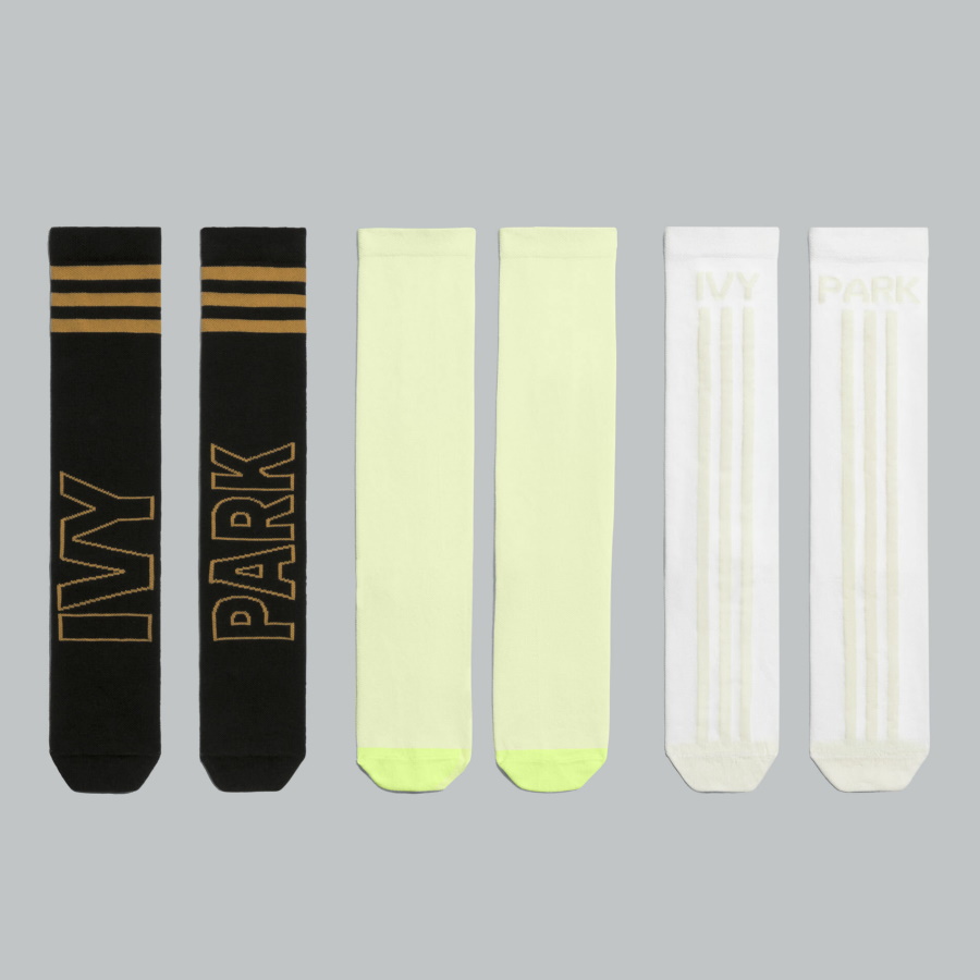 adidas Ivy Park Logo Socks 3-Pack Black/Mesa/White Yellow 336653