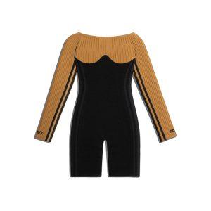 adidas Ivy Park Long Sleeve Corset Playsuit Black/Mesa Gold 336640