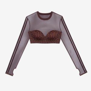 adidas Ivy Park Monogram Crop Top Wild Brown/Night Red Wild Brown/Night Red 333062