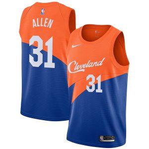 2021-22 Cleveland Cavaliers Basketball Jersey #31 Jarrett Allen City Edition Swingman Jersey – Orange Blue Pink 330262