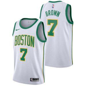 2021-22 Boston Celtics #7 Jaylen Brown City Edition Swingman Jersey White White 330034