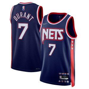 2021-22 Brooklyn Nets #7 Kevin Durant City Edition Swingman Jersey Navy 330074