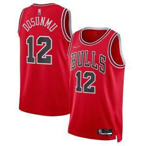 2021-22 Chicago Bulls #12 Ayo Dosunmu 75th Anniversary Edition Swingman Jersey – Red Red 330162