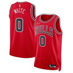 2021-22 Chicago Bulls #0 Coby White 75th Anniversary Edition Swingman Jersey – Red Red 330192