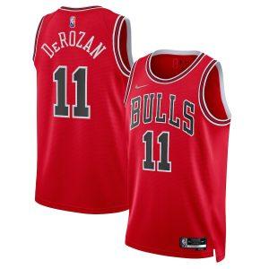 2021-22 Chicago Bulls #11 DeMar DeRozan 75th Anniversary Edition Swingman Jersey – Red Grey 330142