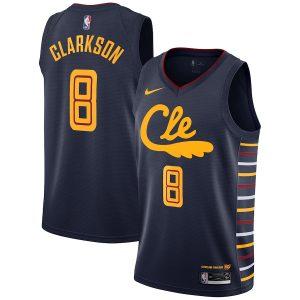 2021-22 Cleveland Cavaliers Basketball Jersey #8 Jordan Clarkson City Edition Swingman Jersey Blue 330242