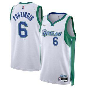 Basketball Jersey 2021-22 Dallas Mavericks #6 Kristaps Porzingis City Edition Swingman Jersey White 330533