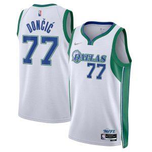 Basketball Jersey 2021-22 Dallas Mavericks #77 Luka Doncic City Edition Swingman Jersey White 330523