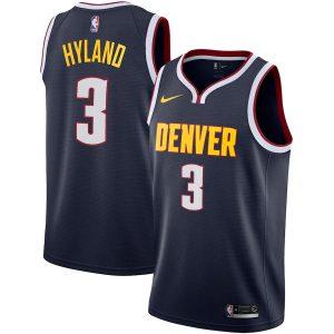 2021-22 Denver Nuggets #3 Nah'Shon Hyland Swingman Jersey – Navy Icon Edition Navy 330573