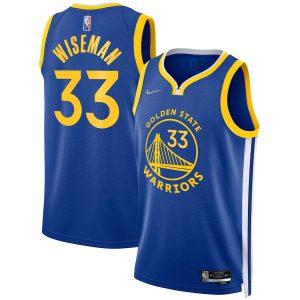 2021-22 Golden State Warriors Basketball Jersey #33 James Wiseman 75th Anniversary Edition Swingman Jersey – Royal Royal 330633