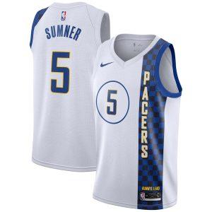 2021-22 Indiana Pacers #5 Edmond Sumner City Edition Swingman Jersey White 330724