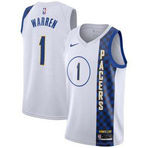 2021-22 Indiana Pacers #1 T.J Warren City Edition Swingman Jersey Basketball Jersey White 330714