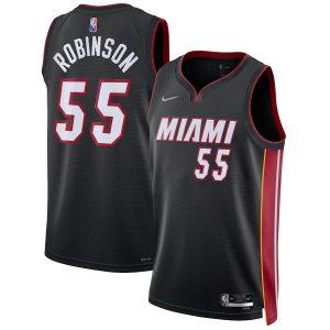 2021-22 Miami Heat #55 Duncan Robinson 75th Anniversary Edition Swingman Jersey – Black Black 331210