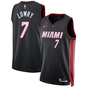 2021-22 Miami Heat #7 Kyle Lowry 75th Anniversary Edition Swingman Jersey – Black Black 331200