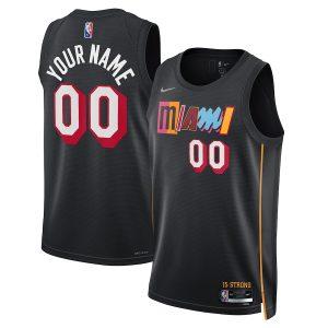 2021-22 Miami Heat Nike City Edition Swingman Jersey – Custom Black 331120