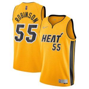 2021-22 Miami Heat #55 Duncan Robinson Earned Edition Swingman Jersey Yellow 331260