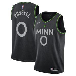 2021-22 Minnesota Timberwolves #0 D'Angelo Russell City Edition Swingman Jersey - Black Black 331351