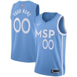 2021-22 Minnesota Timberwolves Nike City Edition Swingman Jersey – Custom Blue 331341