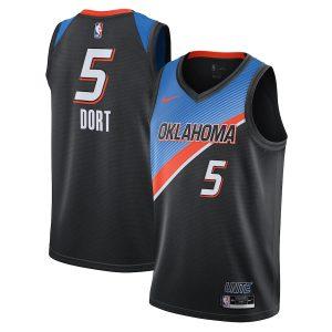 2021-22 Oklahoma City Thunder #5 Luguentz Dort City Edition Swingman Jersey Basketball Jersey Pink 331456